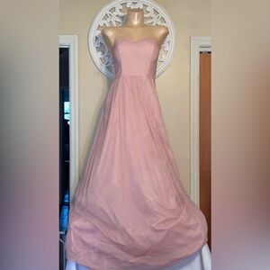 Crystal Doll women’s dress 13 pink sparkle formal gown sweetheart straplesss nwt